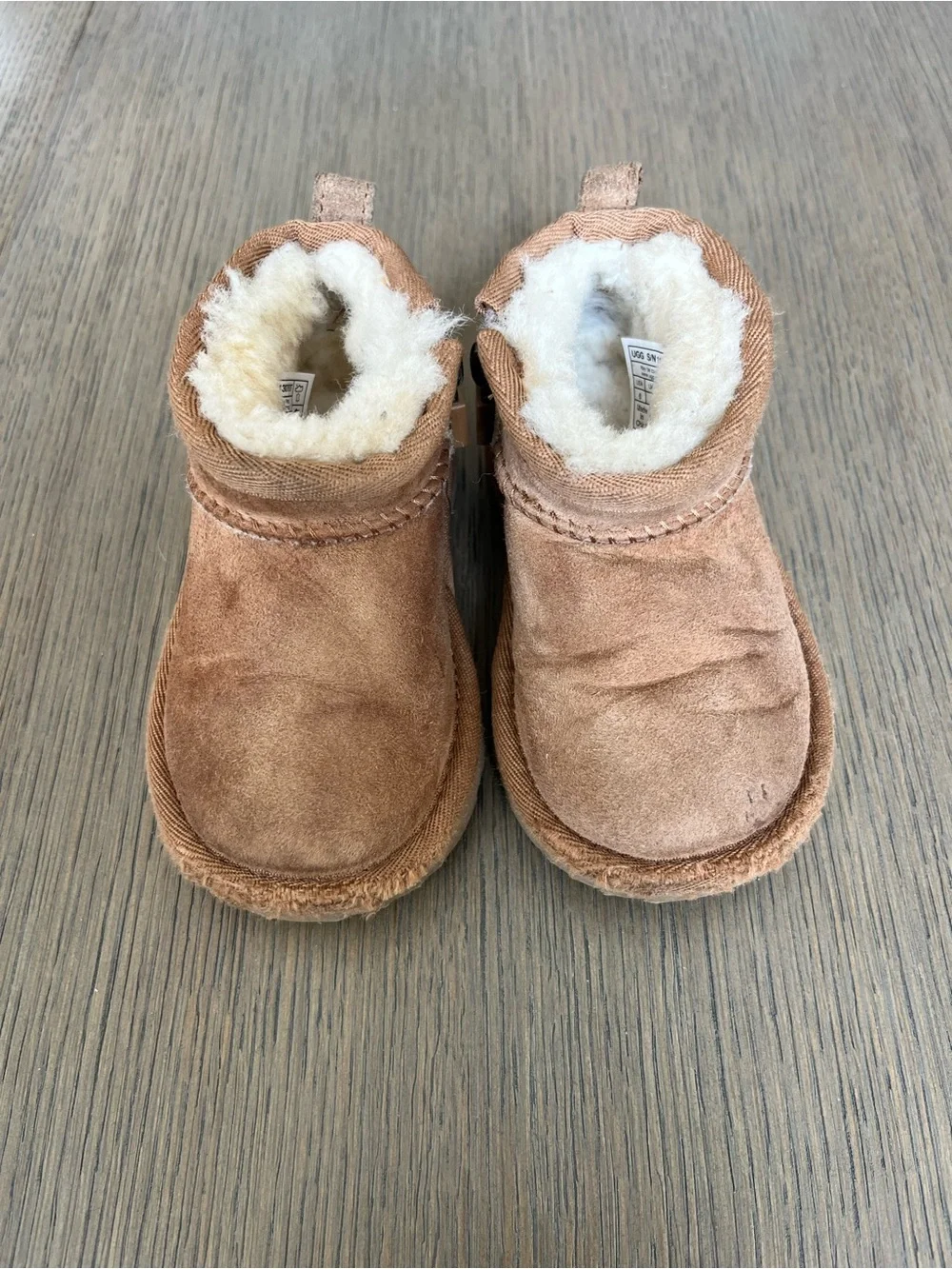 UGG Kids Chestnut Suede Shearling Mini Boots